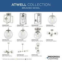Колекция Atwell пет-светлина с четка никел от средата на века модерен полилей