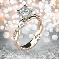 Пръстени сребърен пръстен Булчински циркон диамант елегантен годеж сватбена лента пръстен бижута клирънс c