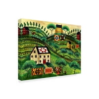 Изобразително изкуство 'Мамас кънтри юрган къщи на реколтата хълмове' платно изкуство от Черил Бартли