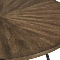 Уестън Хоум Делонг Орехово покритие кръгла маса за хранене с черни железни крака
