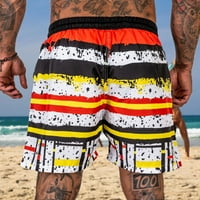 Мъжки мода лято цветен печат комфорт печат къси панталони Борби плаж къси червени xxxl клирънс