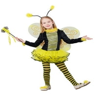Детски момичета пчелни костюми, луксозен живот на Хелоуин приказна рокля облекло с крила 3- години