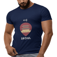 Кимарански корейски дворец сеул Арт Икона Сувенир Тениска Униз Краен ръкав тройник