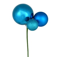 Vickerman 18 Turquoise Ball Орнамент Коледен избор, комплект от 3