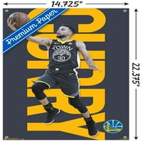 Golden State Warriors - Стенски плакат на Стивън Къри с бутални щифтове, 14.725 22.375