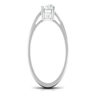 Prong комплект овален режещ пръстен за пасианс за жени за жени, сребро на стерлинги, САЩ 4.50