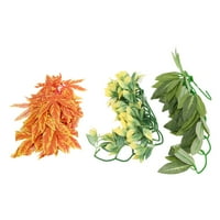Терариум изкуствен ратан, красиви висящи растения за влечуги, декоративни цветни за гущери за брадат дракон