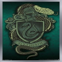 Светът на Wizarding: Хари Потър - Стенски плакат Slytherin Snake Crest, 14.725 22.375