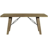 JS индустриален стил 72 Дървена правоъгълна маса с верижна скоба