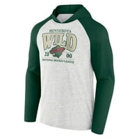 Мъжки фанатици маркови овесена каша зелена Минесота див сблъсък курс Реглан пуловер качулка