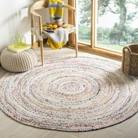 Сплетен Daphne Confetti райета килим, слонова кост мулти, 5 '5' кръг