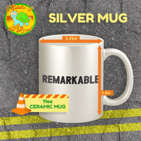 Miso Happy - 11oz Ceramic Silver Coffee Cup
