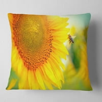Дизайнарт красиви слънчогледи цъфтят - възглавница за хвърляне на животни-18х18