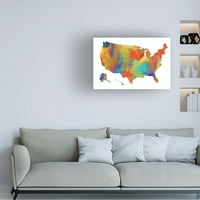Марлене Уотсън 'САЩ карта 2' платно изкуство