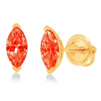 Clara Pucci 1. CT Brilliant Marquise Cut Politaire Studs Vvs Истински конфликт БЕЗ