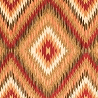 Ahgly Company Indoor Rectangle Southwestern Orange Country Area Rugs, 7 '9'