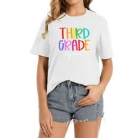 Учители от отряд от трети клас 3 -ти клас Обратно към Schoo Сладък летен връх за жени - графична тениска с моден дизайн