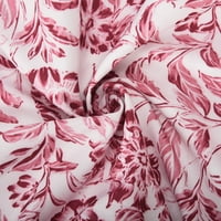 Женски ежедневни летни флорални макси рокли свободни v-образно деколте плюс размер къс ръкав maxi дълги рокли розови размери 3xl