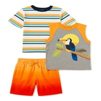 Бебе момче и малко дете тениска, резервоар и шорти ми & мач комплект, 3-парче, 12м-5т