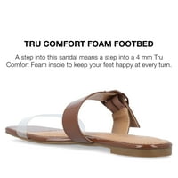 Колекция Journee Дамски Jeysha Tru Comfort Foam Slip on Slide Flat Sandals
