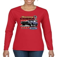 Wild Bobby, Mustang Cobra Performance Ford Cars and Trucks Women Graphic Tee с дълъг ръкав, червен, голям