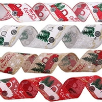 Коледна панделка, празнична панделка Grosgrain за опаковане на пакет за подаръци, коледна панделка за занаятчийско шиене, косъмски