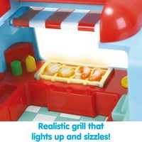 Детски комплект за игра, светлини и звуци камион за храна, въображаема игра на фигури, за деца месеци и нагоре