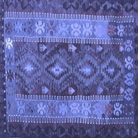 Ahgly Company Indoor Rectangle Southwestern Blue Country Area Rugs, 5 '7'