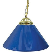Търговска марка Global Plain Blue 14 Bar Lamp с един нюанс - месингов хардуер