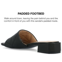 Колекция на пътешествия жени Elidia Slip on Block Heel Vegan Leather Sandals