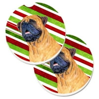 Каролини съкровища СС4589КАРК мастиф бонбони тръстика празник Коледа комплект от държач за чаша кола подложки, голям, Многоцветен