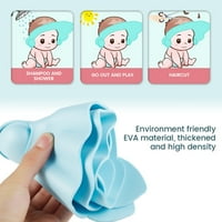 Thren бебешки душ регулируем сладък карикатура бебешка шапка за къпане мека сгъваема бебешка коса промиване на окото за защита