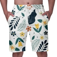 Kingque Floral Print Shorts Мъжки къси панталони ежедневни еластични талии Атлетически фитнес летни плажни къси панталони с джобове