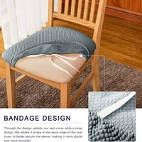 Комплект от миещи се калъфки за възглавници за стол с панделка, Светло сиво