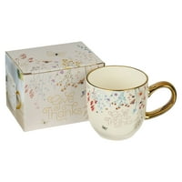 Християнско изкуство подаръци бяло и злато флорални керамични кафе и чай чаша за жени: Благодаря - сол. 5: вдъхновяващ библейски