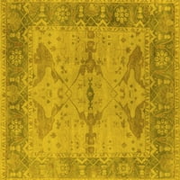 Ahgly Company Indoor Rectangle Oriental Yellow Industrial Area Rugs, 5 '8'