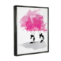 Ступел индустрии абстрактни розови модни токчета графично изкуство струя черно плаваща рамка платно печат стена изкуство, дизайн