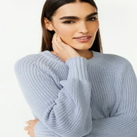 Безплатно Събрание Дамски свит Реглан пуловер с дълги ръкави