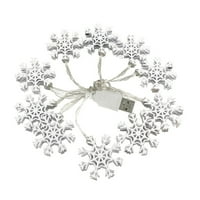 LED батерия bo Коледа бяла снежинка светлина струна коледно дърво Снежен човек висулка празник на дома