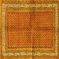 Ahgly Company Machine Pashable Indoor Rectangle Persian Yellow Traditional Area Cugs, 5 '7'