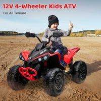 Hetoy Kids ATV, 12V Ride on Toy Car Car Bombardier Лицензиран BRP Can-Am Wheeler Quad Electric Vehicle, W LED светлини, Bluetooth,