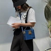 -Гифти женски квадрат Bo чанта Pu Cube Crossbody чанта за раменна чанта за сватбен съединител чанта