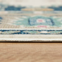 Еджмод Зара Медальон затруднен 5' х8 ' килим в синьо многоцветен