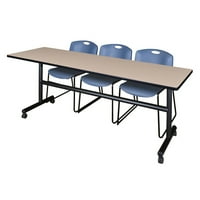 Regency Kobe Flip Top Mobile Training Table с подредени столове Zeng