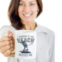 Чудя се дали плажът ми липсва луд лятна тематична чаша за кафе и чай за плаж Bum Men & Women