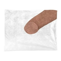 Смешни отпечатъци меко топло одеяло удобно докосване тъкан трайно използвайте одеяло за ученици домашен офис училище - бяло