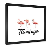 Дизайнарт 'Три Фламинго На Бяло'