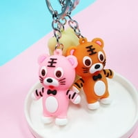 Tiger Keychain Creative Gifts Метален пръстен прекрасен карикатурен тигър животински ключ пръстен Ключ ключ от висулка