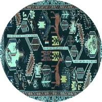 Ahgly Company Indoor Round Animal Light Blue Traditional Area Rugs, 8 'Round