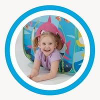 Playhut Pinkfong Baby Shark Classic Cube Pop-Up Play палатка-лесен изскачащ и сгъване с пълзене през врати-възрасти и нагоре